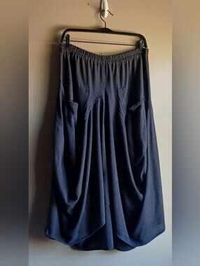 HANNA FOR LA JOURNEE Draped Skirt In Grey Sz3 equal (8-10)